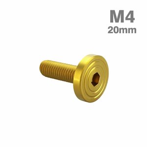 M4×20mm P0.7 ボタンボルト シェルヘッド フラット ステンレス マット ゴールド カウル フェンダー バイク カスタム 1個 TR0835