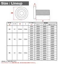 M6×30mm P1.0 ボタンボルト シェルヘッド フラット ステンレス マット ゴールド カウル フェンダー バイク カスタム 1個 TR0849_画像2