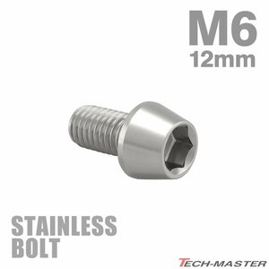 M6×12mm P1.0 キャップボルト テーパヘッド ステンレス シルバー カウル フェンダー エンジン 車 バイク カスタム 1個 TB0012