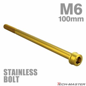 M6×100mm P1.0 キャップボルト テーパヘッド ステンレス ゴールド カウル フェンダー エンジン 車 バイク カスタム 1個 TB1047