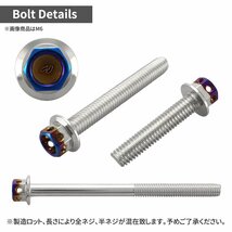 M10×55mm P1.25 フランジボルト ヘキサゴンヘッド ステンレス シルバー×焼きチタンカラー エンジン 車 バイク カスタム 1個 TB0706_画像2