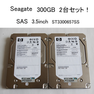 ★フォーマットのみ確認済 シーゲート SAS 300GB 2台セット！ 3.5インチ HDD ST3300657SS 15K Seagate HP ジャンク #3803