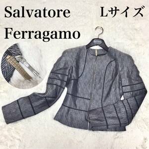  beautiful goods rare Salvatore Ferragamo silk no color jacket Ferragamo b leather jacket 