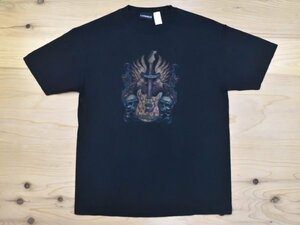 2000sUSA古着 no boundaries ギター スカル Tシャツ sizeL 黒 ブラック ロック ドクロ アメリカ アメカジ 雰囲気 メキシコ製 2000年代 Y2K