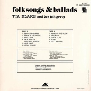 Tia Blake ティア・ブレイク And Her Folk-Group Folksongs & Ballads 限定再発アナログ・レコードの画像2