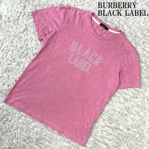 バーバリー ブラックレーベル プリント半袖Tシャツ ピンク BURBERRY BLACK LABEL カジュアル ポリエステル コットン ２ B2655