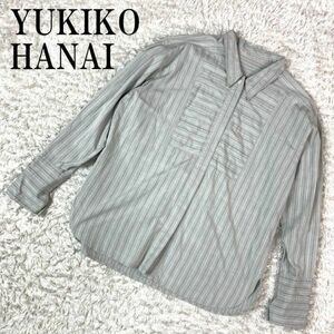 YUKIKO HANAI ユキコハナイ ブラウス グレーストライプ ビッグシャツ ストライプシャツ 長袖 B3231