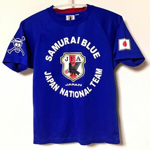 激レア！ サッカー 日本代表 ワンピース ルフィ コラボ Tシャツ 2009 JFA 半袖Tシャツ ユニフォーム風素材