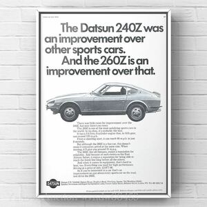 USA 当時物 希少!! Datsun 260Z 広告 / カタログ 280Z S30 S130 L26 フェアレディZ Nissan プラモデル 240z 部品 パーツ モール シート