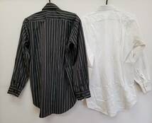 長袖Yシャツ2点セット　Franco Collezioni ブラック　M相当/TED LAPIDUS　ホワイト　サイズ不明　メンズ　01_画像2