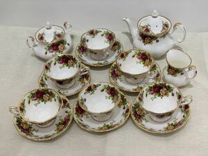 ROYAL ALBERT BONE CHINA 「Old Country Roses」茶器まとめ シュガーポット　ティーポット カップ＆ソーサー6点セット ミルクポット