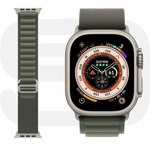 アルパインループ Apple Watch バンド おしゃれバンドアップルウォッチ交換バンド　42/44/45/49mm 緑色　弾性　限定