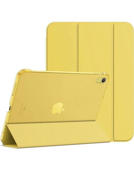 iPad 10世代 ケース 2022 10.9インチ 軽量 耐衝撃 三つ折り スタンド スマートカバー 黄色 iPadケース 新入荷