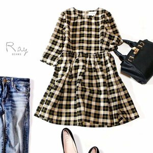 ** beautiful goods Ray BEAMS Ray Beams ** pretty check pattern suit cloth One-piece 0 number spring autumn . thing 23B09