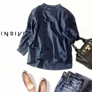 ☆☆ 美品 INDIVI インディヴィ ☆☆ ゆったり可愛い コットン ジャージーストレッチ プルオーバー 05号 XS 春 秋 合服 23B09