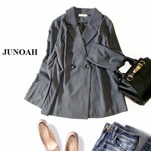 ☆☆ 美品 JUNOAH ジュノア ☆☆ ゆったり可愛い スーツ生地 ジャケット L 春 秋 合服 23C09