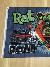 ラットフィンク 特大フラッグ バナー 約150×90cm タペストリー 旗 ガレージ装飾 アメリカン ホットロッド ロードキング ratfink_画像3