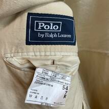 90s Polo by Ralph Lauren ラルフローレン テーラードジャケット コットンリネン チンスト 3B made in Italy アイボリー XL 古着　C230_画像5