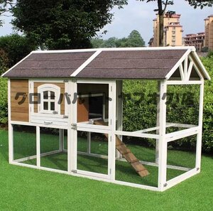  large holiday house wooden house . cage breeding cage chicken duck bird is .... outdoors cage chicken small shop 2 storey building . corrosion material construction type robust strong 215*135*106cm S716