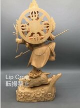 新品木彫仏像 精密細工 摩利支天立像 高さ28cm 総檜材 仏教美術_画像5