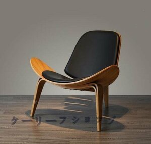 近代的な客間の書斎の簡約なデザイナーの軽豪華な北欧のシングルソファーの椅子の創意的なレジャーの木の椅子　