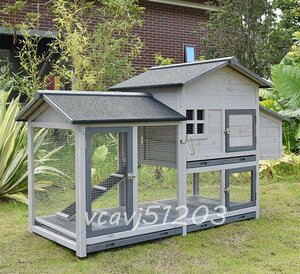 ◆美品◆高品質◆大型ニワトリ小屋 兎 ハト小屋 木製 ペット別荘 防雨防腐 ハウス ウサギ ニワトリ小屋 飼育 屋外養殖 庭用 掃除しやすい