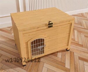 希少新品！犬舎 犬小屋 猫ハウス ペットハウス 木製 小型犬 犬用 ケージ 78*51*62cm 折り畳み式 収納便利