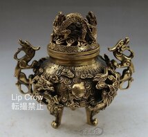 高品質 大人気 香炉 竜 銅器 銅製品 風水 財運グッズ 　置物 装飾品 民芸品_画像3