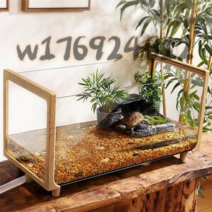  new arrival * turtle aquarium large glass box 80x28x27cm turtle. aquarium ta-toru tanker drainage tube attaching Hyuga city ... pcs reptiles amphibia turtle observation breeding for 