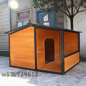 特売★品質保証 大型犬用 小動物ケージ 130*105*91cm 犬小屋 犬 別荘 飼育ケージ 木製 防腐材 組立式 室外