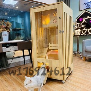  is good quality * cat. gorgeous . cage high quality home use cat. holiday house natural wood. cat pet cage 60x60x120cm large Cat's Terry cat display case cat breeding cage 