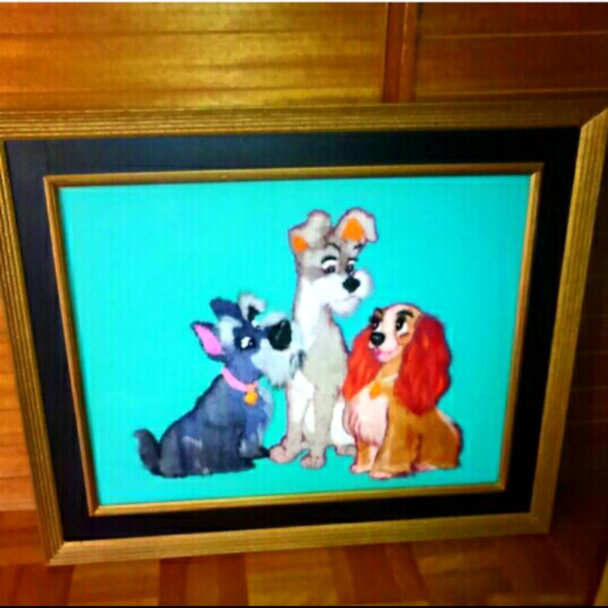 Naipes Señora Pino Paloma Cultura Bordado Pintura Rara Disney Perro y Perro Historia Pino Paloma Cultura Bordado Figura Objeto Interior Pintura Bordado Imagen Decoración de Pared Colgante de Pared Perro, obra de arte, cuadro, otros