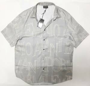 [ new goods ] EMPORIO ARMANIliyo cell 100%. big with logo [ men's * short sleeves shirt ]*2023 year spring summer model size :XL(52 corresponding ) * color : gray 