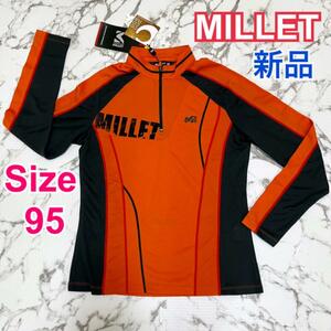 【新品】MILLET 長袖　トップス　オレンジ　ハーフジップ　ミレー　ブラック　黒　レッド　赤　トレッキング　95