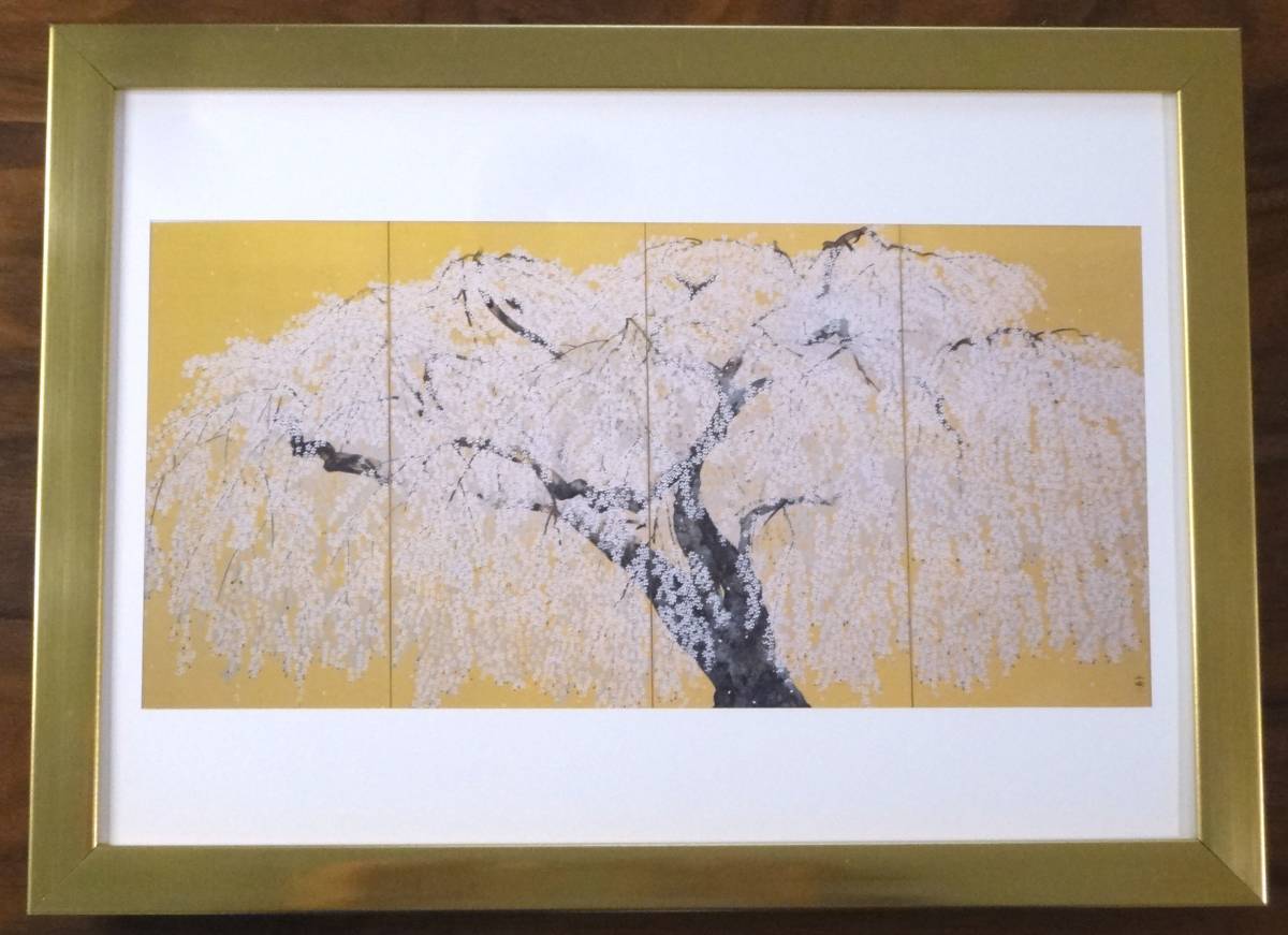 Popular ★ Nakajima Chinami ★ [Kuonji Temple's Takizakura] A4 new frame from a valuable art book, Painting, Japanese painting, Flowers and Birds, Wildlife