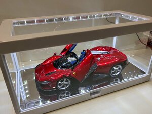 1/18　ミニカー　ディスプレイケース　LED照明付　USB給電　組立式　ホワイト　ブラック