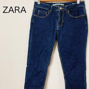 ZARA WOMAN ザラウーマン デニムパンツ 星柄 スキニー 細身 カジュアル レディース ローライズ ジーンズ ジーパン ジップフライ ストレッチ