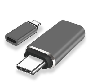 ライトニングUSB → タイプC 合金 変換アダプタ 【ブラック】 変換コネクタ ヘッド 急速充電 OTGデータ