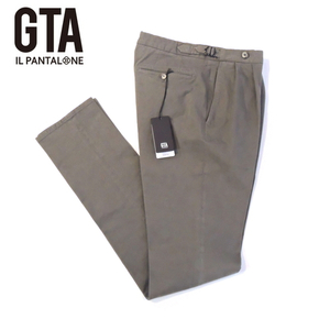 [ regular price 3.5 ten thousand * new goods *44] GTA HERRICKga- men to large stretch cotton tsu il side adjuster 2 pleat pants gray 28405-922H