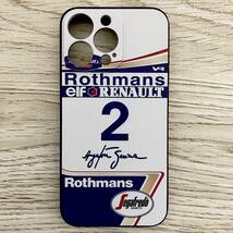 アイルトン・セナ マシン デザイン iPhone 13 Pro ケース F1 ウィリアムズ ルノー FW16 ロスマンズ カラー スマホ_画像4