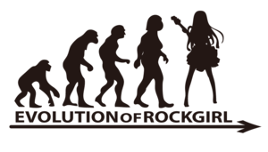 進化 evolution ステッカー デカール ロックガール ROCK GIRL ゴシック 選べるカラー カッティングシート