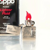 未使用 ZIPPO LUCKY STRIKE ジッポ ジッポー ラッキーストライク 限定品 立体メタル 1996年 シリアルナンバー ハーレー イージーライダー_画像3