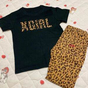 エックスガール 半袖Tシャツ パンツ セット レオパード ヒョウ柄 110cm 120cm