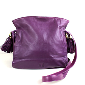  Loewe shoulder bag pochette leather diagonal .. shoulder purple purple amasona fringe r233