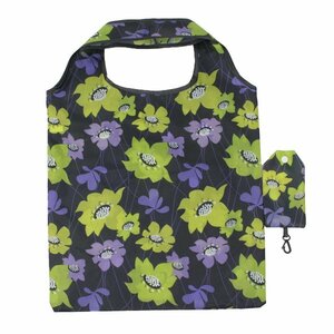 E2-14 エコバッグ 買い物袋 手提げ袋 レジ袋 37cm×59cm 緑花紫花