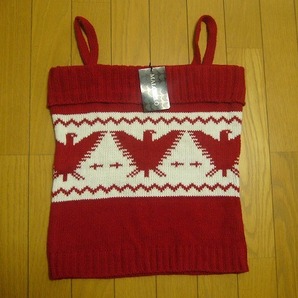 ★MALCHELO*ニット*キャミソール*ベアトップ*赤*M