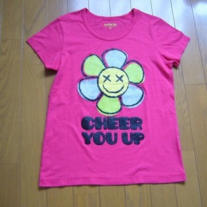 ★GIORDANO ジョルダーノ●CHEER UP●ロング丈 半袖 Tシャツ M
