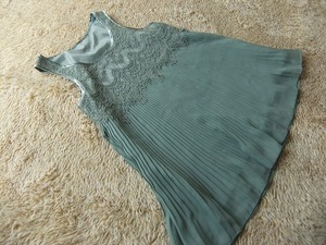 **gu GU * cloche race * pleat chiffon * tunic * One-piece green S