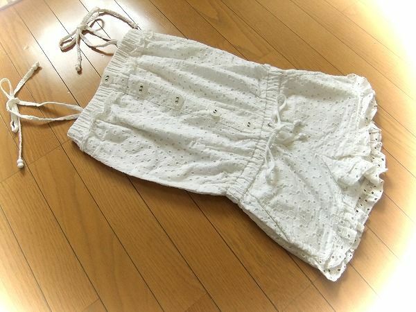 ★CECIL McBEE セシルマクビー*サロペット*カットワーク*白*F