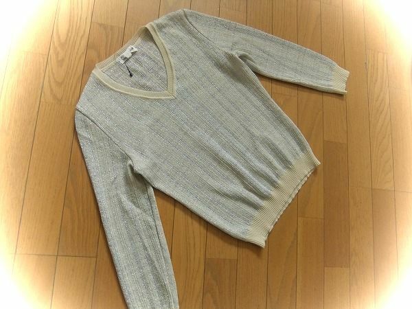 ★ミッシェルクラン　MICHEL KLEIN*ラメスリット*サマーニット*薄手　ニット　カットソー　B